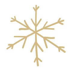 Winter snowflake hand drawn icon isolated on white background vector illustration.