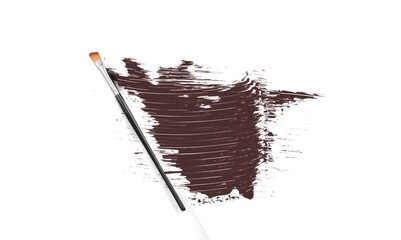 Eye brow brown gel or eye shadow smudge samples on a background