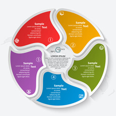Abstract 3D Paper Infographics. Business template .Vector illustration
