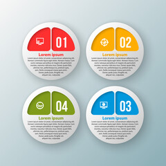 Abstract 3D Paper Infographics. Business template .Vector illustration