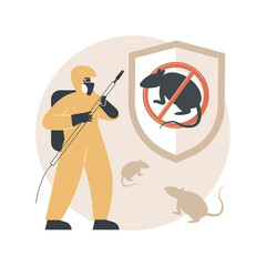 Rodents pest control service abstract concept vector illustration. Rodent control service, house proofing, rats trapping program, mice exterminator, 24 hour pest removal abstract metaphor.