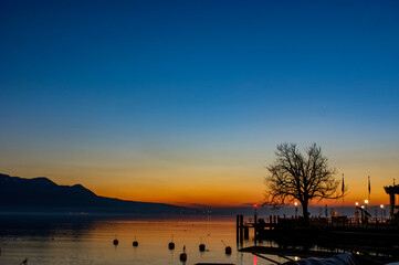 sunset over the river