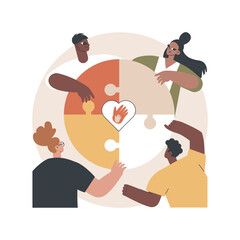 Human relations abstract concept vector illustration. Career success, public relations, businessman handshake, team building, cooperation participation, human resources, company abstract metaphor.