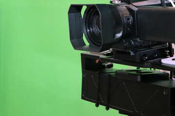 Studio camera on green background