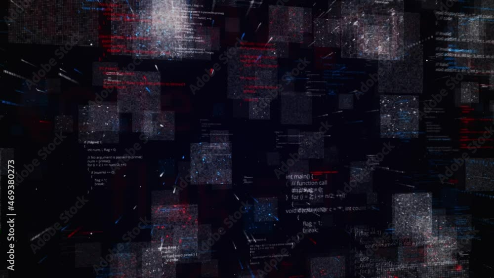 Aufkleber digital cyberspace with network connections and data analysis, high tech concept. animation. blocks 