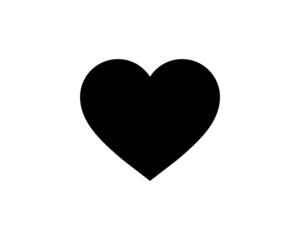 Heart Icon Vector. Perfect Love symbol. Valentine's Day sign, emblem isolated on white background with shadow, Flat style for graphic and web design, logo. EPS10 black pictogram.