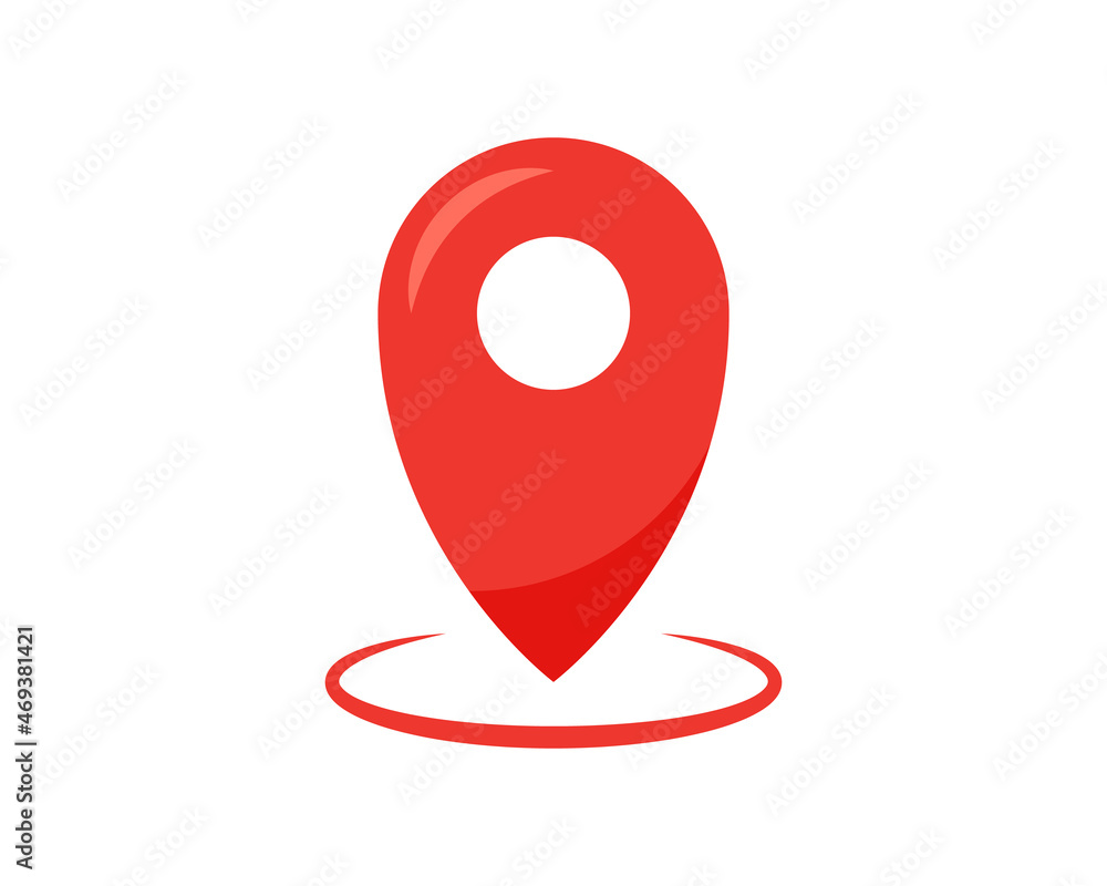 Poster map pin flat design style modern icon, pointer minimal vector symbol, marker sign