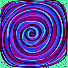 Fototapeta na wymiar Hypnotic abstraction in blue-pink shades