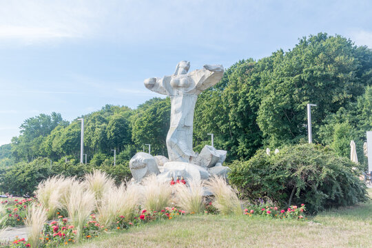 Gdynia, Poland - August 1, 2021: Those who have gone on watch forever (Tym, co odeszli na wieczna wachte) monument.