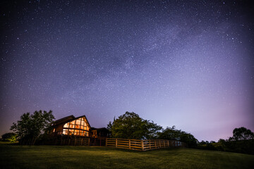 Fototapeta na wymiar House under stars