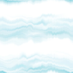 Wavy summer dip dye boho background. Wet ombre color blend for beach swimwear, trendy fashion print. Dripping wave digital watercolor swirl effect. High resolution seamless pattern art material. © Nautical