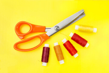 Scissors and Sewing thread spool