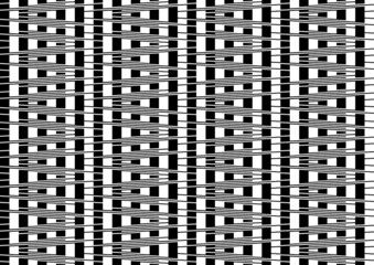 Black white striped seamless pattern. Abstract geometric background. Maze, labyrinth ornament. Op art, optical illusion. Vector texture.