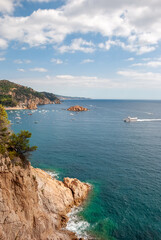 Tossa De Mar, Catalonia, Spain. Picturesque Costa Brava coast with beautiful beaches and clean turquoise water.
