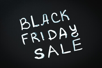 Obraz premium Black Friday sale. Text written on black memo board background