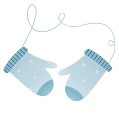 winter illustration with cute mittens