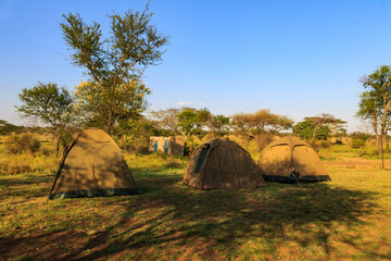 Safari campsite in Serengeti National Park, Tanzania