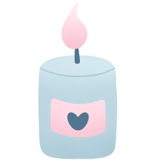 cute winter illustration with candle