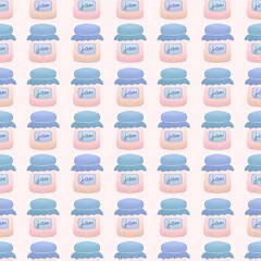 winter pattern with jars of jam
