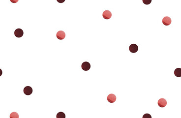 Gold confetti. Seamless pattern in minimal style. Big round glowing paper decor on white backdrop