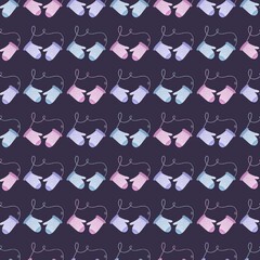winter pattern with colorful mittens
