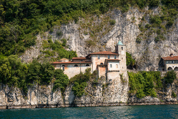 Fototapeta na wymiar Monastery of Santa Caterina by Lake Maggiore. Lombardy, Italy, Europe