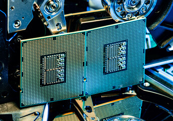 Processor chips pulled out from the server