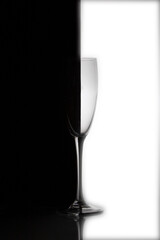 wine glass on black y white