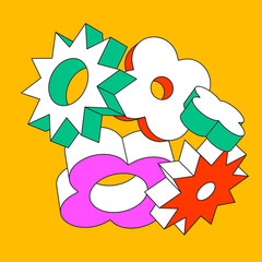 3d geometric shapes in vector. Geometric elements for design. Minimalistic elements