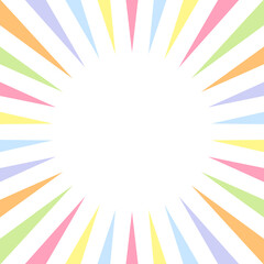 Obraz premium カラフルでポップな集中線の背景素材イラスト／Colorful and pop concentrated line background material illustration