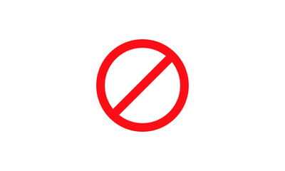 stop sign icon. No sign, red warning isolated on white background