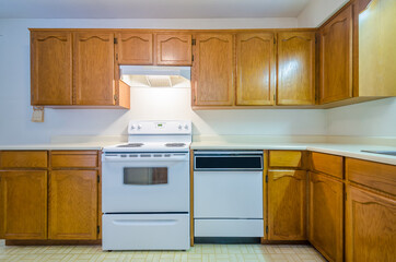 Fototapeta premium An empty kitchen in a house.