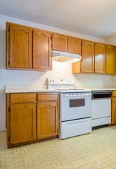 Fototapeta premium An empty kitchen in a house.