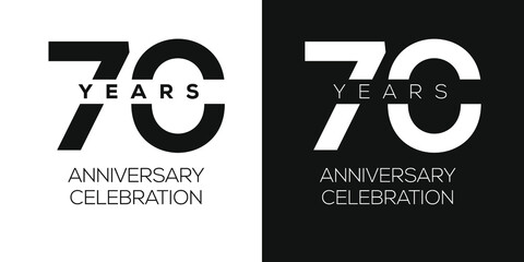 70 years anniversary celebration template, Vector illustration. - obrazy, fototapety, plakaty