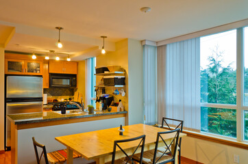 Modern kitchen in luxury house in Vancouver, Canada.