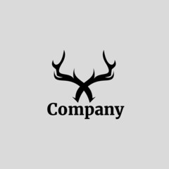 Fototapeta premium Simple logo design with deer antlers