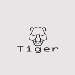 Simple logo design with head tiger