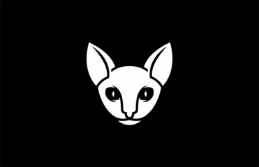 Stylish Sphynx  Cat Head Vector