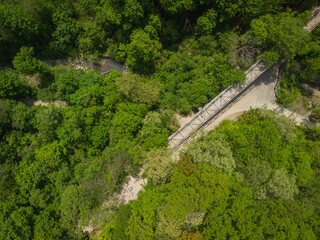 An aerial view of the Beltline Trail in Toronto.