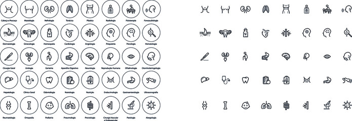 Ícones Áreas Medicina Especialidades