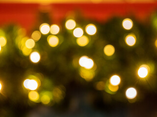 Blur Christmas and New Year decorations. Blurred background of burning garlands.