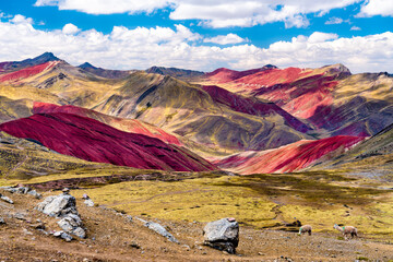 Palccoyo Rainbow Mountains near Cusco in Peru