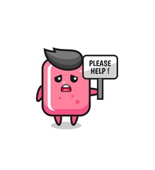 cute bubble gum hold the please help banner