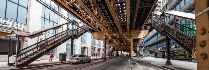 Subway tracks of the loop line in Chicago