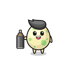 the cute spotted egg as a graffiti bomber