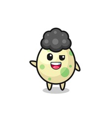 spotted egg character as the afro boy