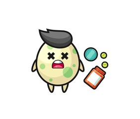 illustration of overdose spotted egg character