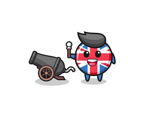 cute united kingdom flag shoot using cannon