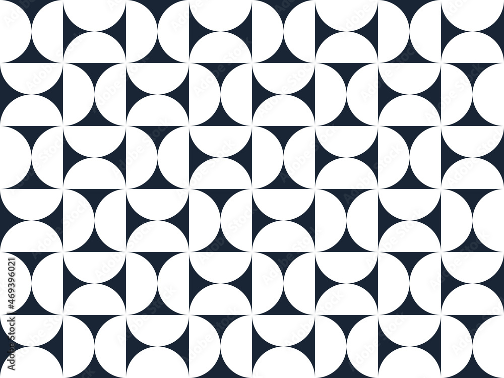Poster abstract vector geometric seamless pattern, black and white simple geometric elements repeat tiles, 