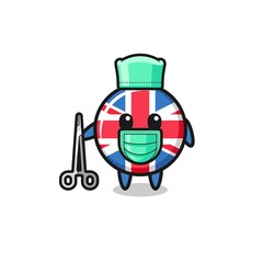 surgeon united kingdom flag mascot character